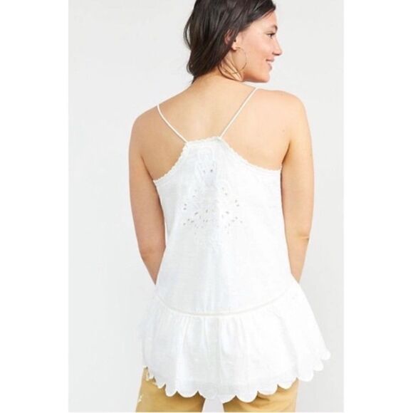 Anthropologie Let Me Be Lace Peplum Tank Size 6 - Picture 2 of 7